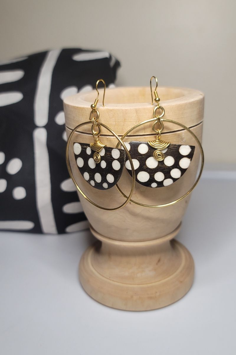 African Brass Earrings Abeba