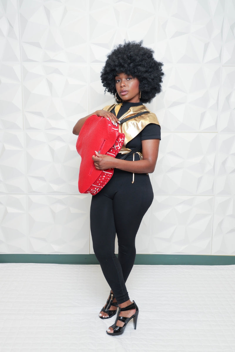 Map of Africa Backpack Red