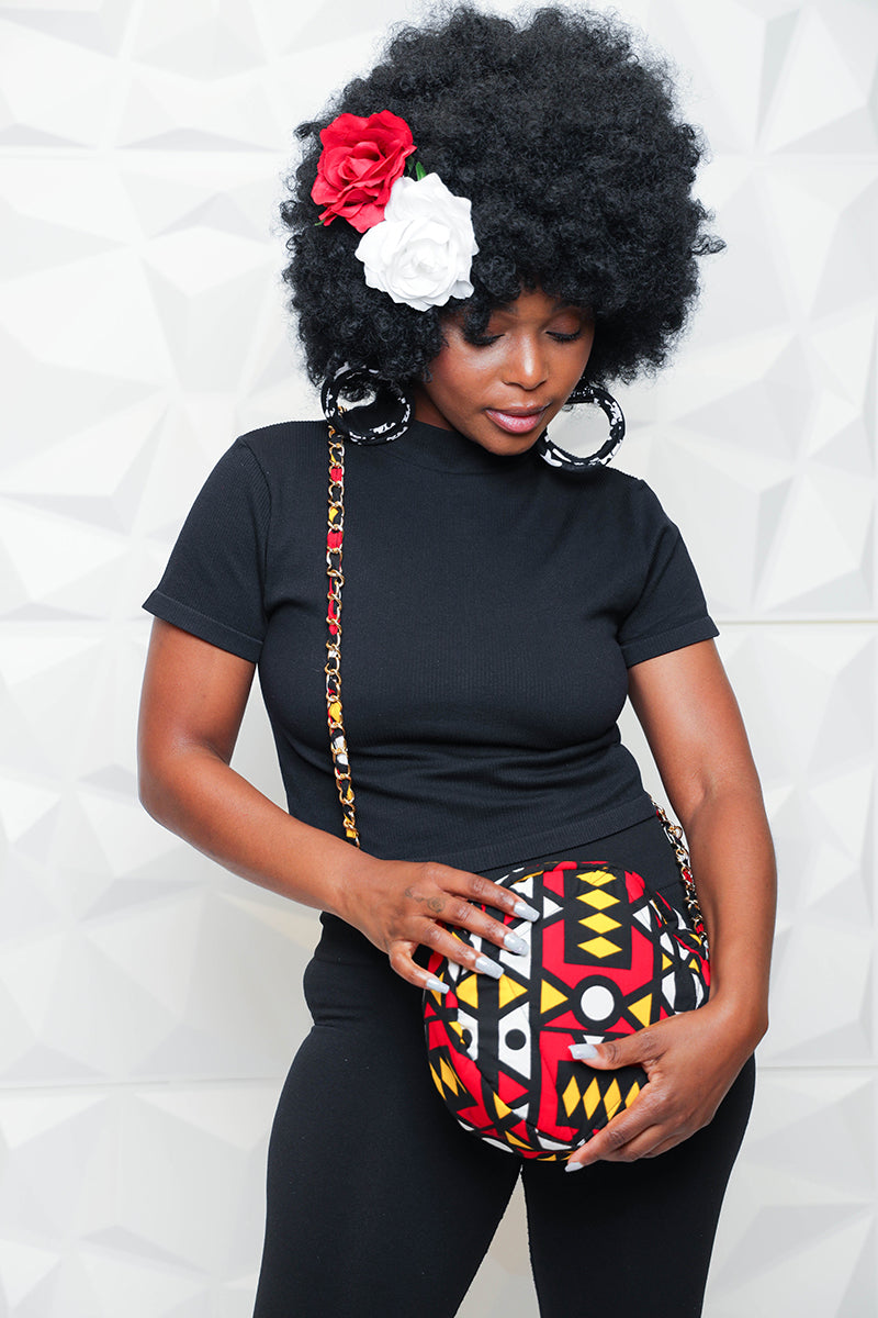 Crossbody Bag with Chain Red