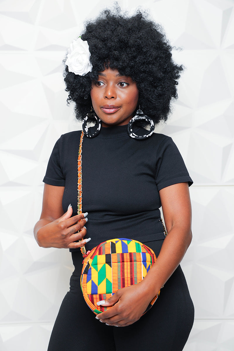 Crossbody Bag with Chain Kente