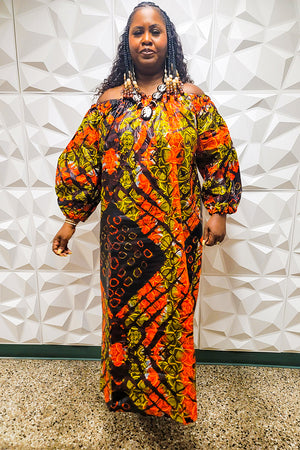 African Maxi Dress Queen Amina
