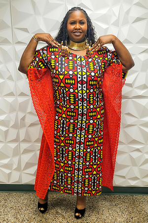 Africa Print Handmade Knitted Tye Dye Kaftan Nesra