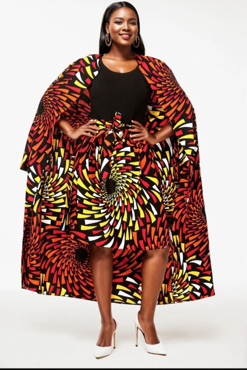 African Print Skirt & Duster Set Octavia