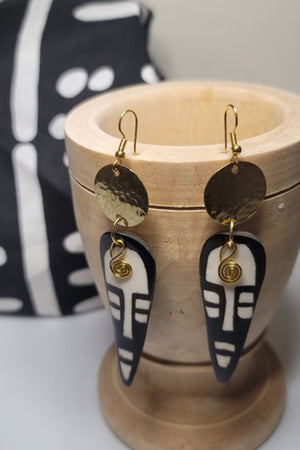 African Brass Earrings Nala