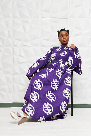 Purple African Gye Nyame Dress