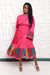 Solid Pink & Ankara Dress Resa