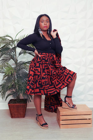 African Print Skirt & Duster Set Octavia