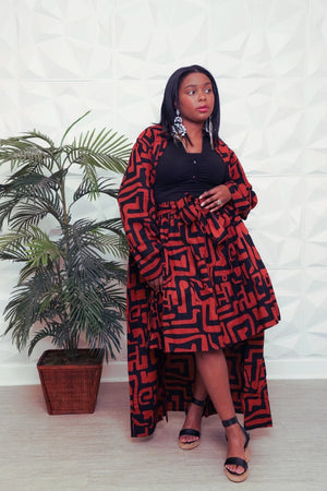 African Print Skirt & Duster Set Octavia