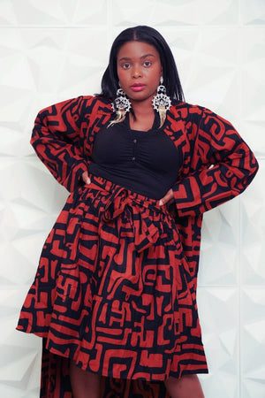 African Print Skirt & Duster Set Octavia