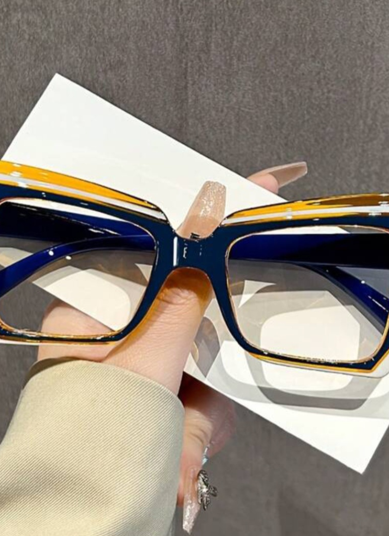 Retro Fashion Eyeglasses with Multicolored Frame Bold Statement Cat-Eye Fashion Glasses Dee