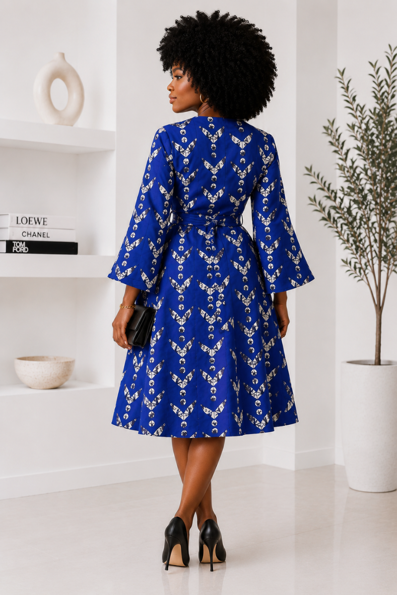 African Print Wrap Dress, Ankara Dress for Women Nia