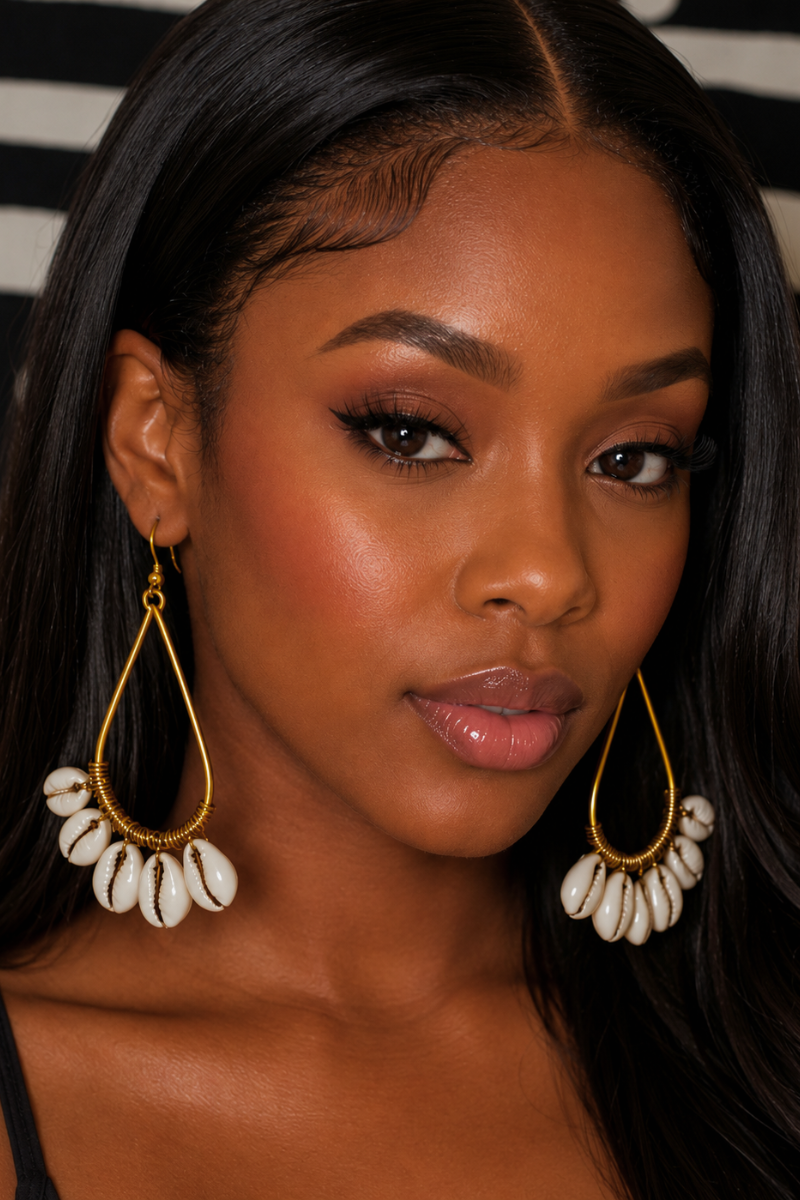 African Brass Earrings Fouzia