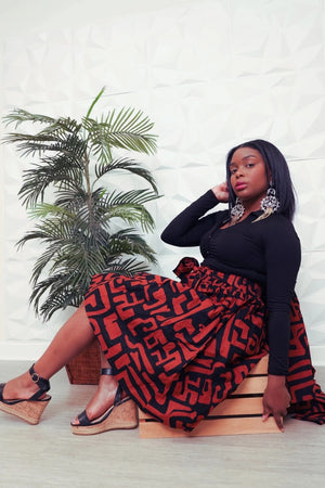 African Print Skirt & Duster Set Octavia