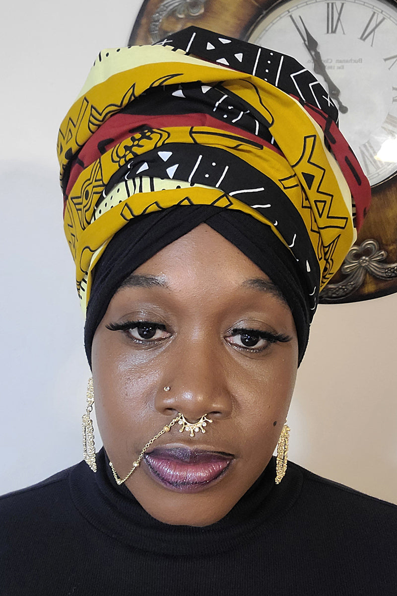African Print Mask Set or Headwrap Gladys