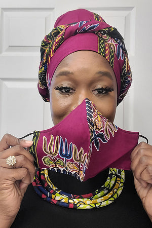 Essie African Print Matching Mask Set or Head Wrap