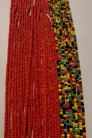 African Tie On Strand Waist beads Red