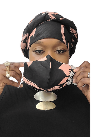Katrese African Print Matching Mask & Headwrap Set