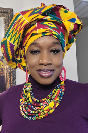 Sheba African Print Head Wrap with Matching Earrings