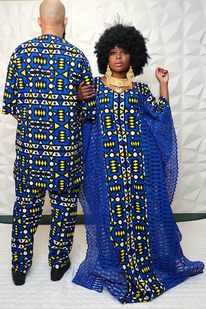 African Print Tunic Top and Pant Set Nasir