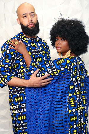 African Print Tunic Top and Pant Set Nasir